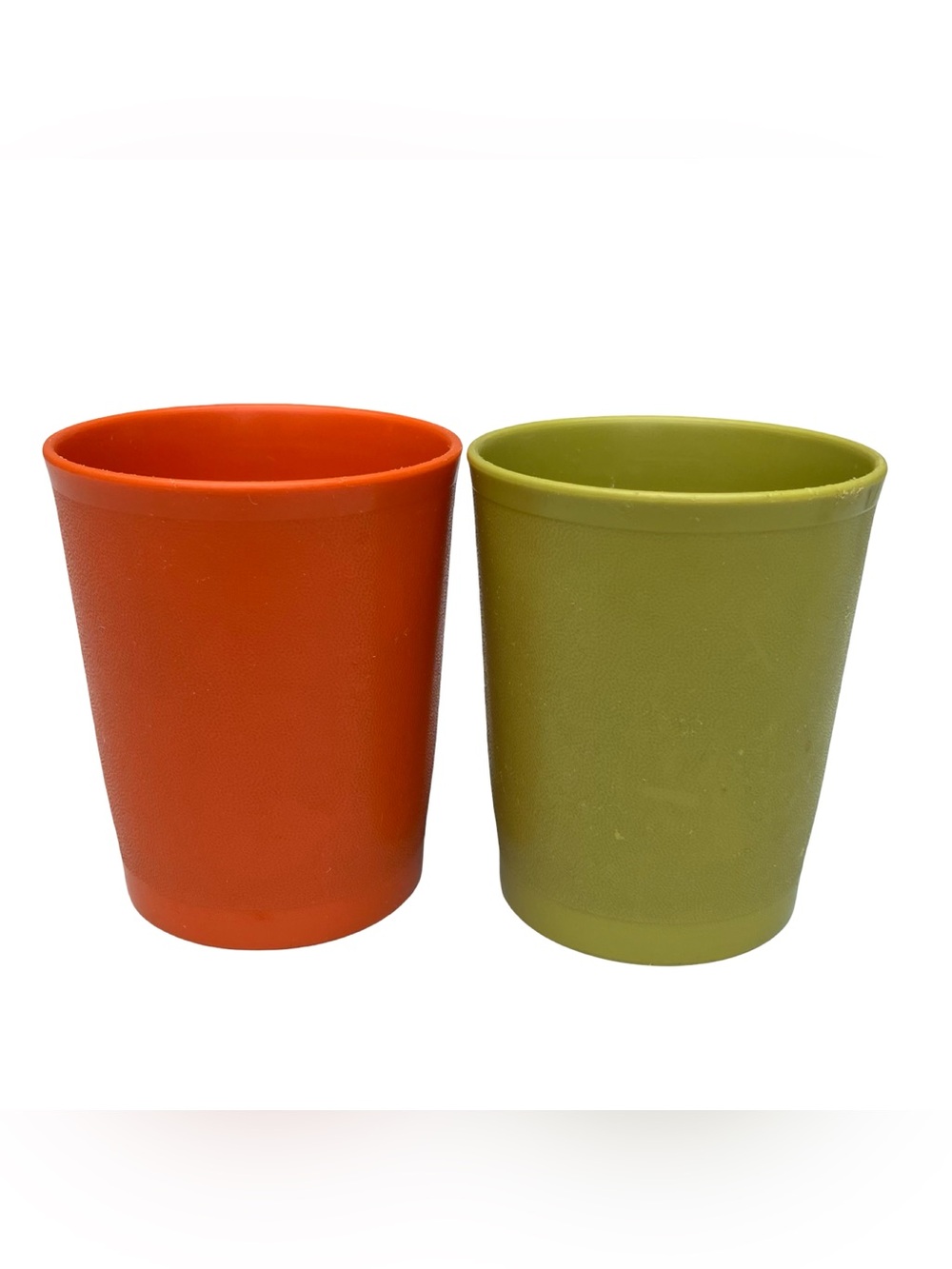 VTG Tupperware Cup 1251 Tumbler Nesting Juice Orange Green 6oz Made In USA Lot